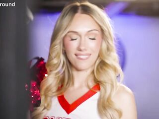 Cheerleader Sky Pierce Can't Resist A Football Player's Big Black Rod