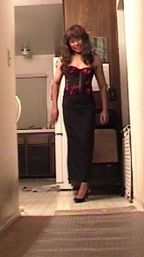 Vintage Jhazmeena - Black Red Bustier & Black Pencil Skirt