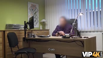 Nathaly Teges' Audition: Blonde Milf's Desperate Plea for Cash Ends in Steamy Office Encounter