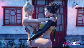 Asian futa babes having threesome sex in a 3d animation