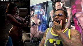 thicc fat booty ass latina girl with a long hard transgender cock cumming hard all over herself, ai generated