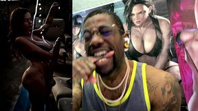 thicc fat booty ass latina girl with a long hard transgender cock cumming hard all over herself, ai generated