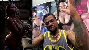 thicc fat booty ass latina girl with a long hard transgender cock cumming hard all over herself, ai generated