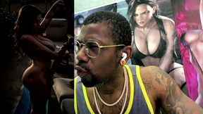 thicc fat booty ass latina girl with a long hard transgender cock cumming hard all over herself, ai generated