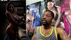 thicc fat booty ass latina girl with a long hard transgender cock cumming hard all over herself, ai generated