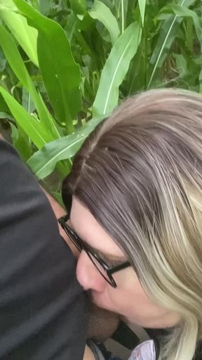 Public slut gives deep throat