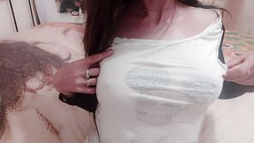 Wet shirt with sweat and noisy burps
