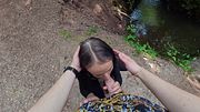 Blowjob on waterfall