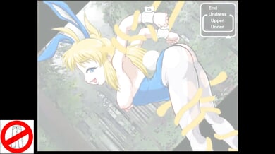 Blonde bunny-eared anime girl captured and taken anally in a fantasy forest