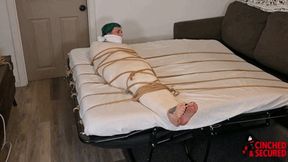 Mia and Bri - Gagged, Wrapped, Roped and Foot Rubbed (MP4 Format)