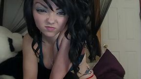 Webcam Girl grinds Stuffed Panda