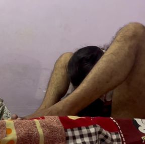 Indian college student enjoying pussy eating by his college teacher for passing with good marks in exam