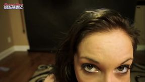 Petite Brunette Ryann Sucks And Rides A Big Juicy Boner And Milks It!