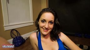 Petite Brunette Ryann Sucks And Rides A Big Juicy Boner And Milks It!