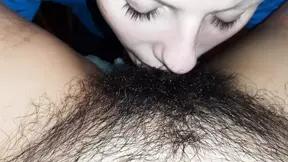 I tongue my girlfriend&#039;s hairy pussy to orgasm - Lesbian-illusion