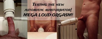 Mature, hairy, sexy and authentic neighbor with big veiny hard cock moaning very loudly and cumming in the bathroom with masturbator!