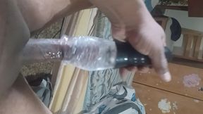 Trying out the masturbator.