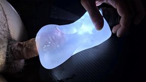 Shiny Flashlight Fuck and Ejaculate Hard