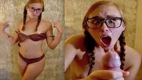 Tied MILF Teen Amateur Has Ahegao Anal Blowjob