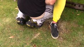 French Stepdaddy fucked bareback for fun by twink crossdressed