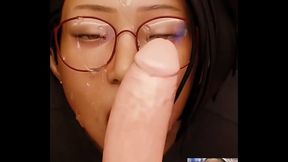 Cum Faced Alex Chen Gets Cock Slapped With Cum All Over Her Fucking Delicious Asian Face