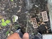 Pee outdoors