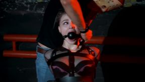 strapped russian gets huge ballgag and ring gag