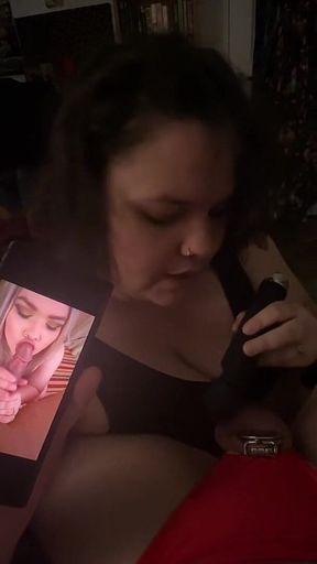 Vibrating My Flat Caged Cuck Husband During Sph