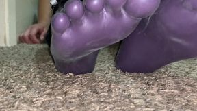 Sweaty Purple Latex Toe socks