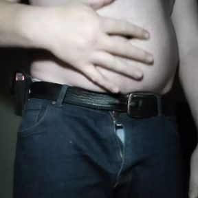 Male stripping with masturbation