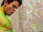 Muscular Guys Splash Paint, Before Flip Fucking - NextDoorBuddies