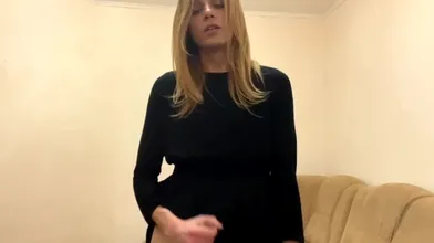 At 8:26, She's Back To Cum All Over Her Dress