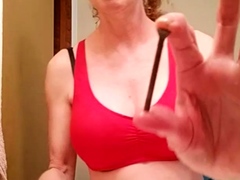 Big boob brunette masturbates on webcam