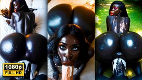 Thick Hot Dark Chocolate Bimbos Riding And Getting Throat Fucked - Ai Generated