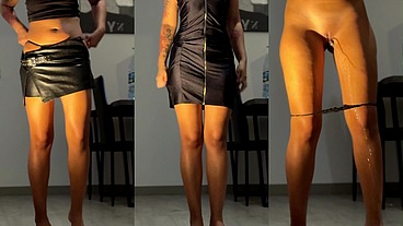 Girl Desperate To Pee Trying Outfits: Squirming With Full Bladder & Pissing On The Floor