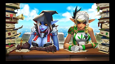 Best Elf [ HENTAI game ] Ep.1 sexy competition of dark and tanned elf !
