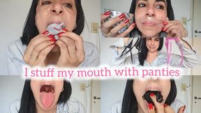 Stuffing my mouth with panties!