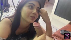 Cute Face Colombian Sucking Cock