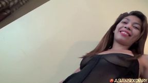 Asiansexdiary Sexy Fishnet Asian Slut Filled up