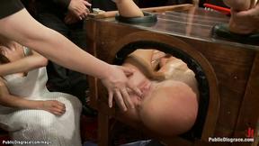 ”Hoe in wooden glass box public screwed”