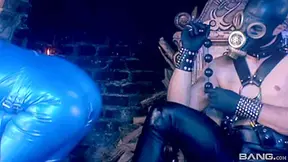 Lala Wears A Blue Latex Body Suit As She Is Fucked Deep