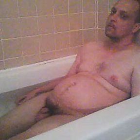 Masturbating in the bathtub for a while