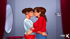 Young Lovers Steamy Kiss Sparks Forbidden Desire in Animated Fantasy Tale