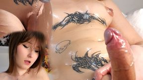 Trans Girl Showers, Oils Up & Jerks Off with Edging