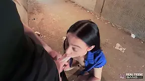 Brunette GF gets banged in public and indoors