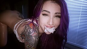 Purple Haired Babe Gets Covered In Oil , Massaged And Fucked Hard With Will Tile And Val Steele