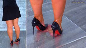 215 Lucy Split Cam - Goddess Amber & Miss Lucy - Crushing The Cum From Your Balls Under Plexiglass & Our Hot Louboutin Heels - Cock Face Trample Trampling CBT Ballbusting Shoejob