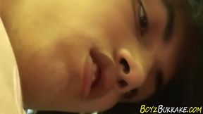 Twinks bukkake spraying