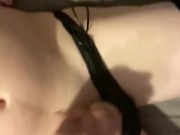 Young Twink Cums All Over Herself After Being Locked Up All Day