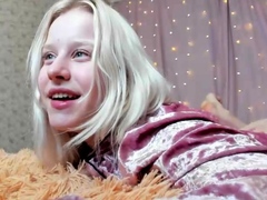 Blonde teen home alone masturbating